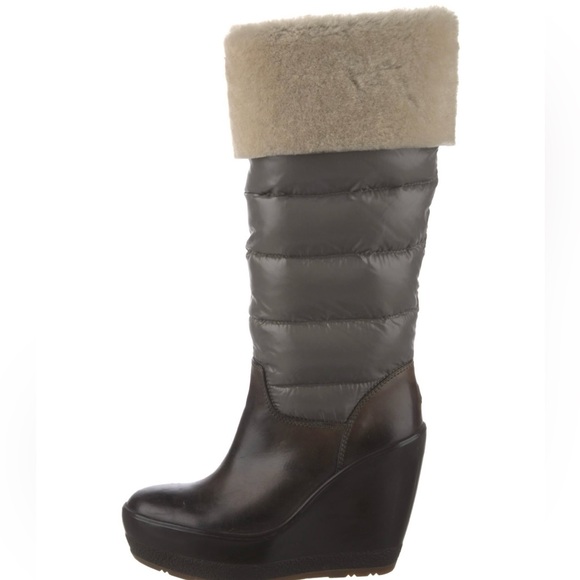 Moncler Leather Knee-High  Rain Boots - Picture 4 of 5